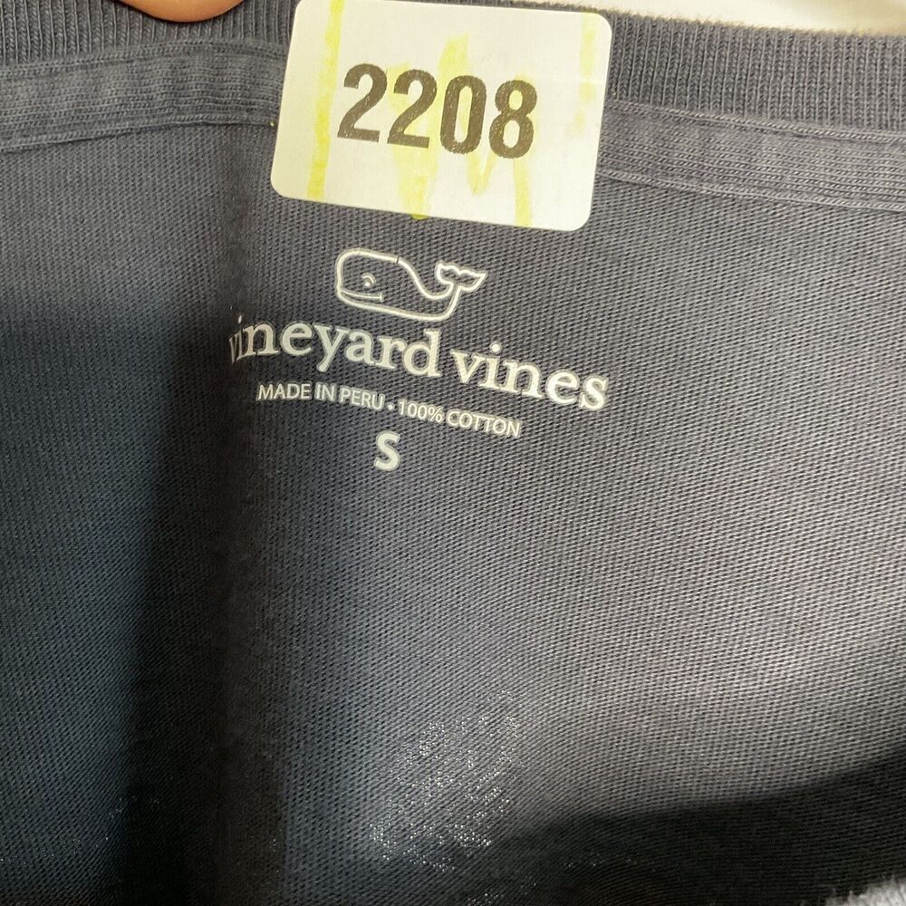 Vineyard Vines S Shirt Navy Thanksgiving Whale Long-Sleeve Pocket Tee Size Small - Picture 6 of 11